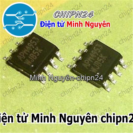 [3 con] (SOP) Mosfet Dán APM4953 SOP-8 3A 30V (2 Kênh P) (SMD) (4953) - HH002040