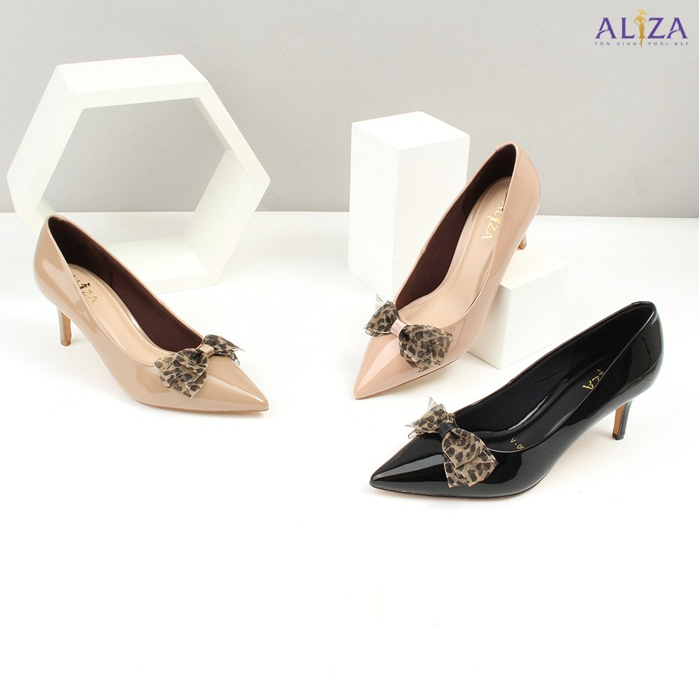 Giầy công sở đính nơ cao 7cm Aliza V85