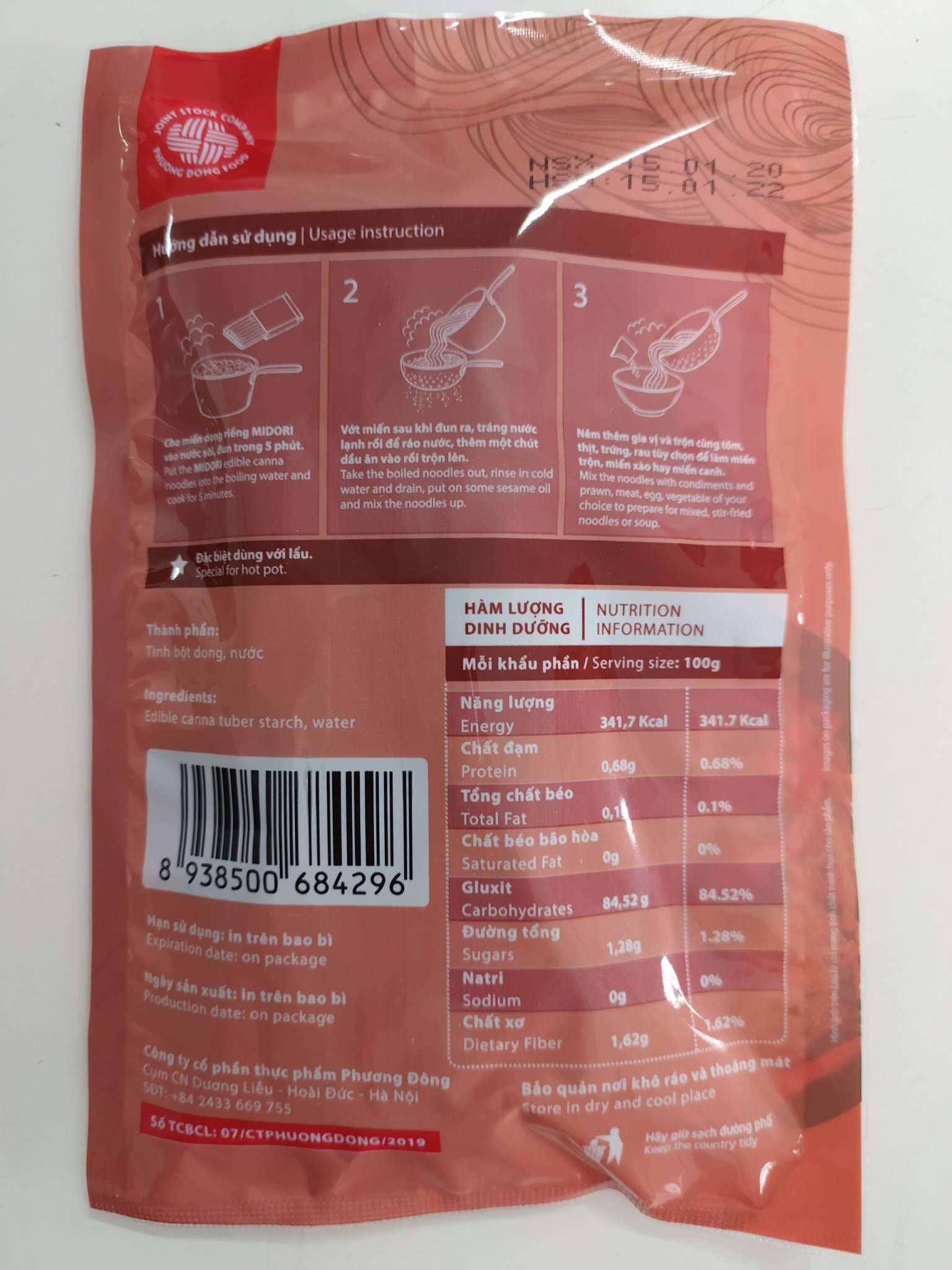 Combo 10 gói Miến Dong Riềng MIDORI 100g