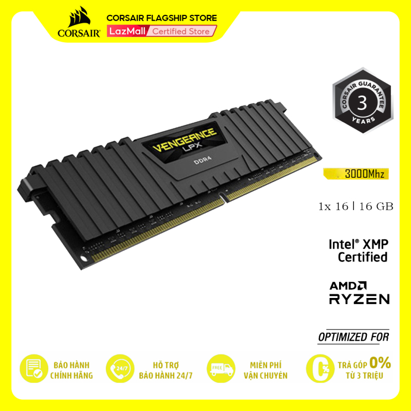 Bảng giá RAM PC CORSAIR VENGEANCE LPX 16GB DDR4 1x16G 3000MHz CMK16GX4M1D3000C16 Phong Vũ