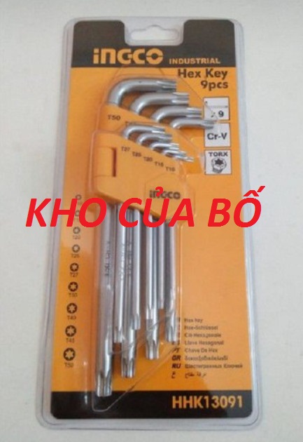 Bộ 9 chìa lục giác bông ingco hhk13091