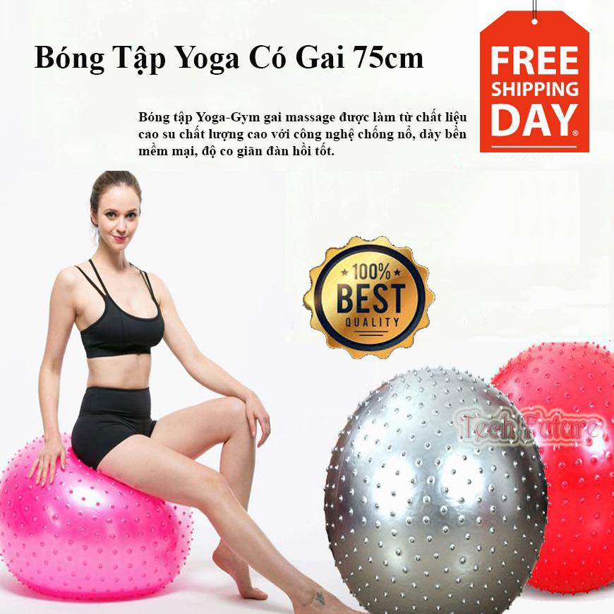 Bóng tập, bóng tập yoga có gai 75cm, massager và lam thon cơ thể,