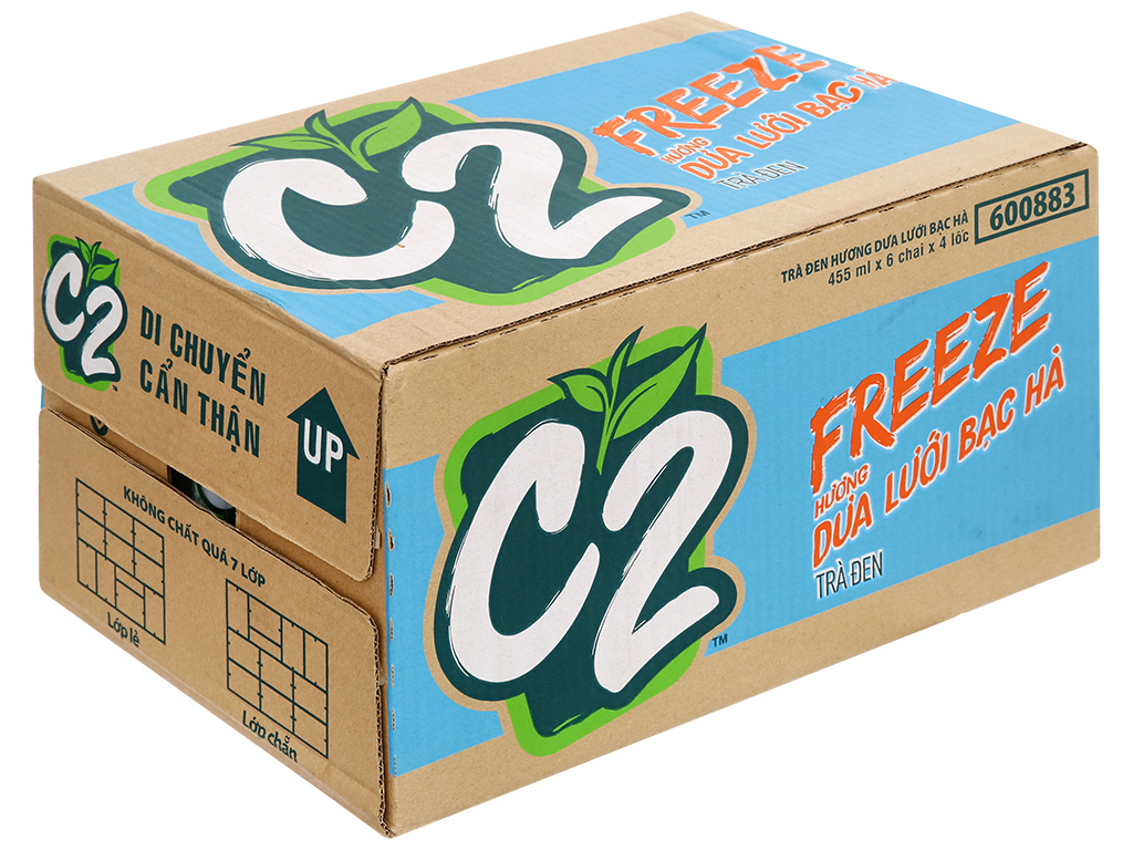 Combo 2 Chai C2 Hồng Trà Đào Chai 455ml