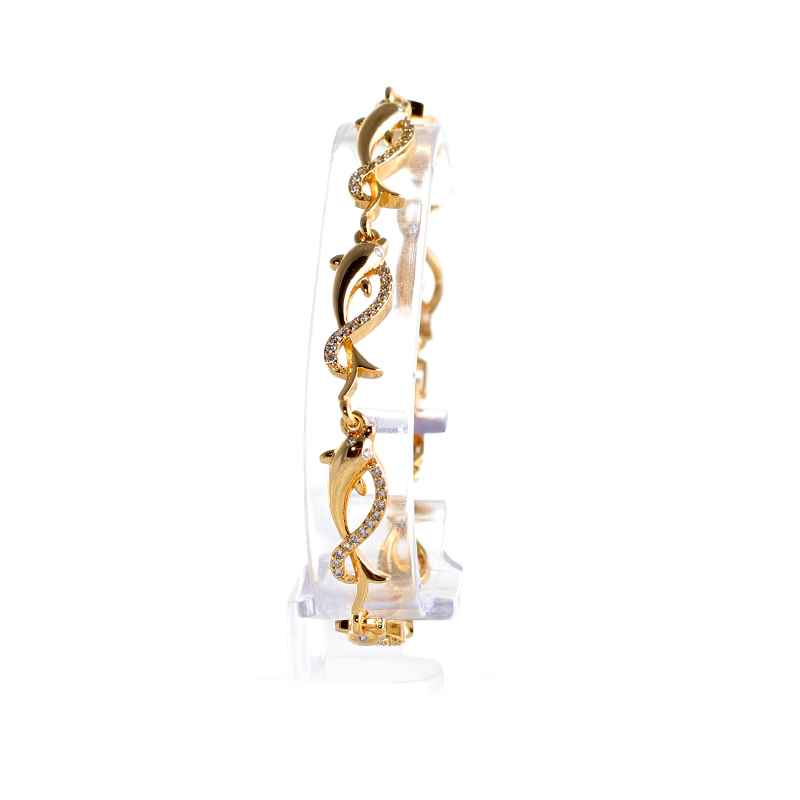 Lắc tay nữ , lắc tay nữ mạ vàng không phai mầu, không bị đen Dolphin Gold MK327.Mua 2 giảm 10%, follow shop giảm 30k