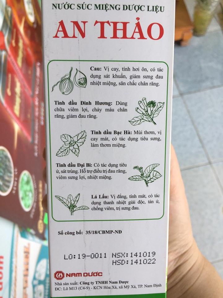 NƯỚC SÚC MIỆNG DƯỢC LIỆU AN THẢO