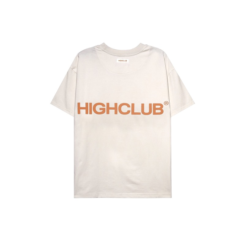 HIGHCLUB Basic Washed Tee - Cream