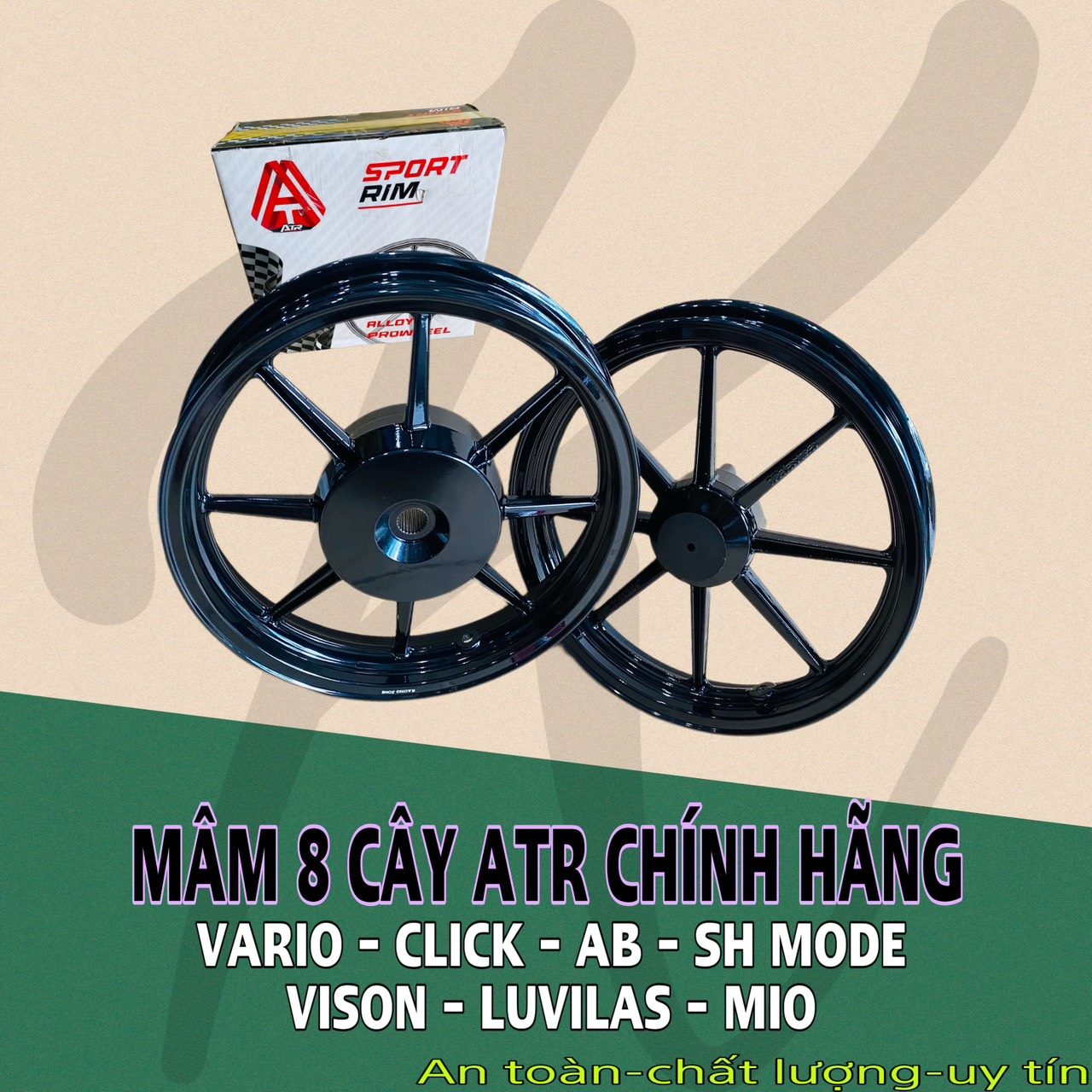 Mâm 8 cây ATR VARIO /CLICK /AB /VISON / PCX/ SH mode /LUVILAS /MIO