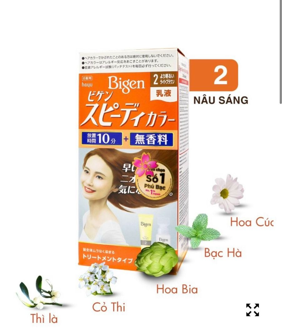 ( Số 2 Cam )Thuốc nhuộm Bigen nội địa Nhật Bản màu nâu sáng