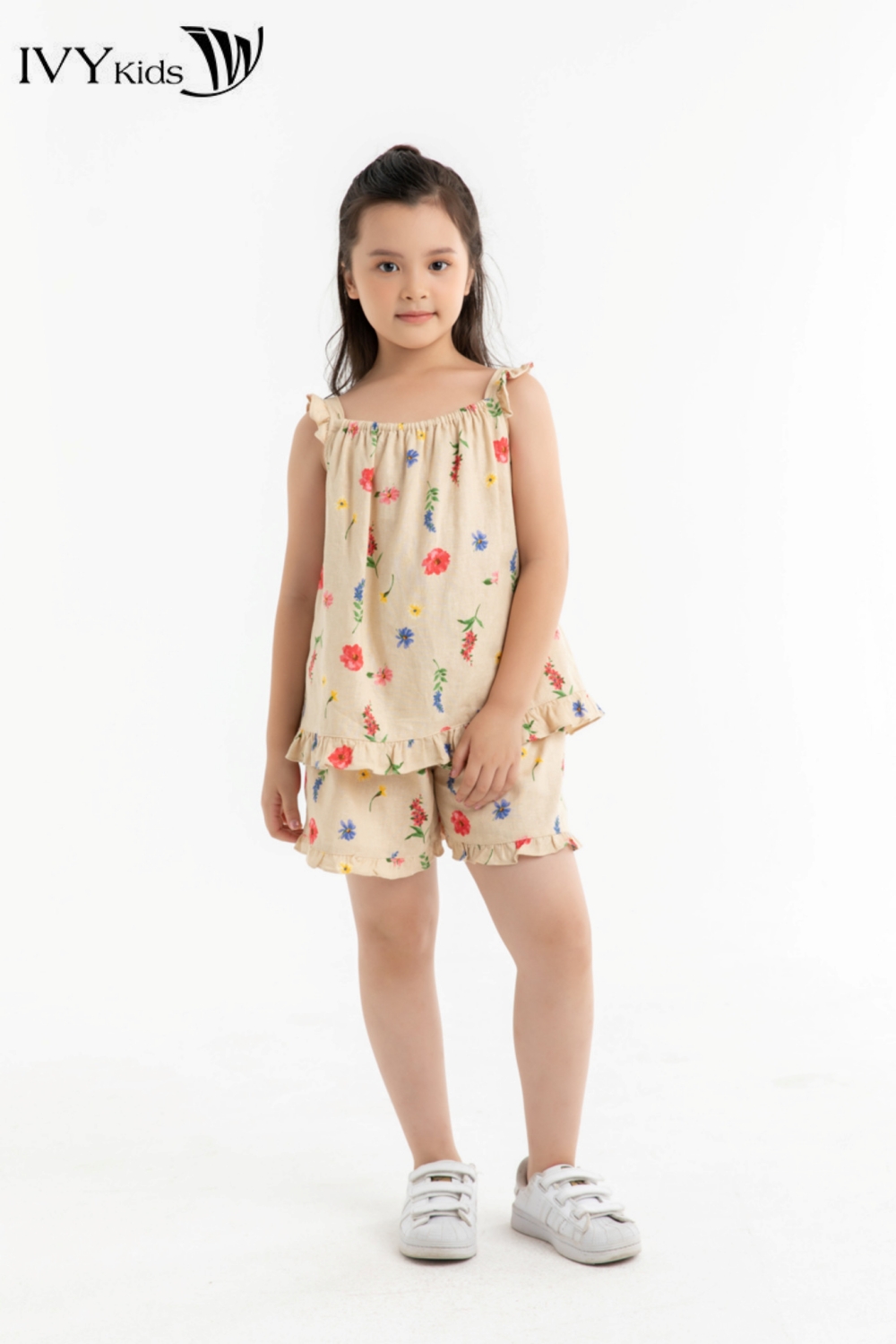 Set áo 2 dây và quần phối bèo IVY moda MS 15G1483