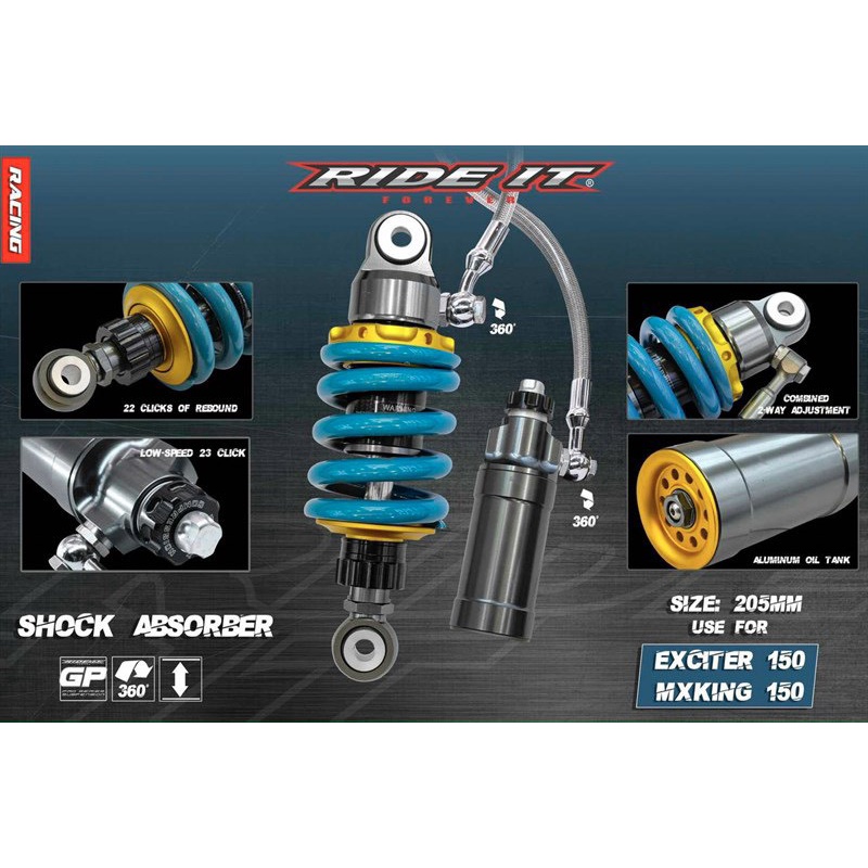 Phuột nitron winner sonic bình dầu 360 - 720 độ RIDE IT