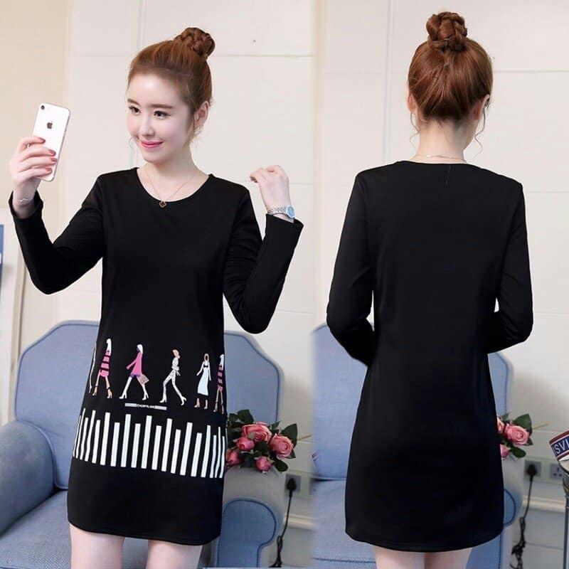 [HCM]Đầm bầu thu đông tay dài có túi