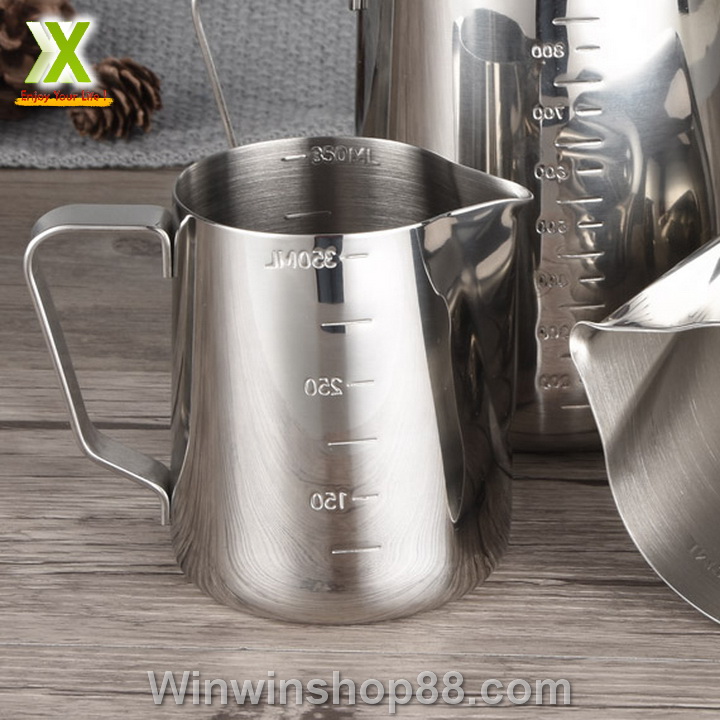 [HOÀN TIỀN MAX 6%][HCM]Ca đánh sữa inox có vạch chia 350ml