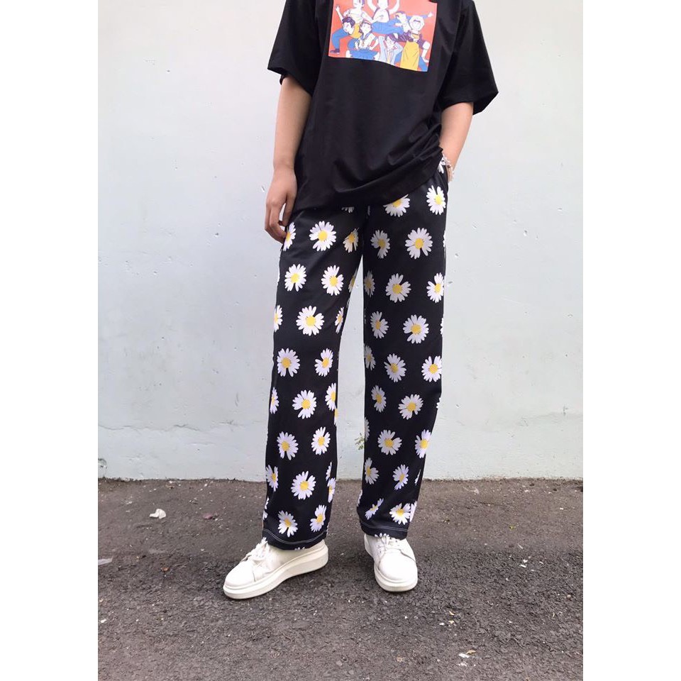 [Hoàn Tiền 15%] Quần Thun Dài Hoa Cúc Daisy Unisex