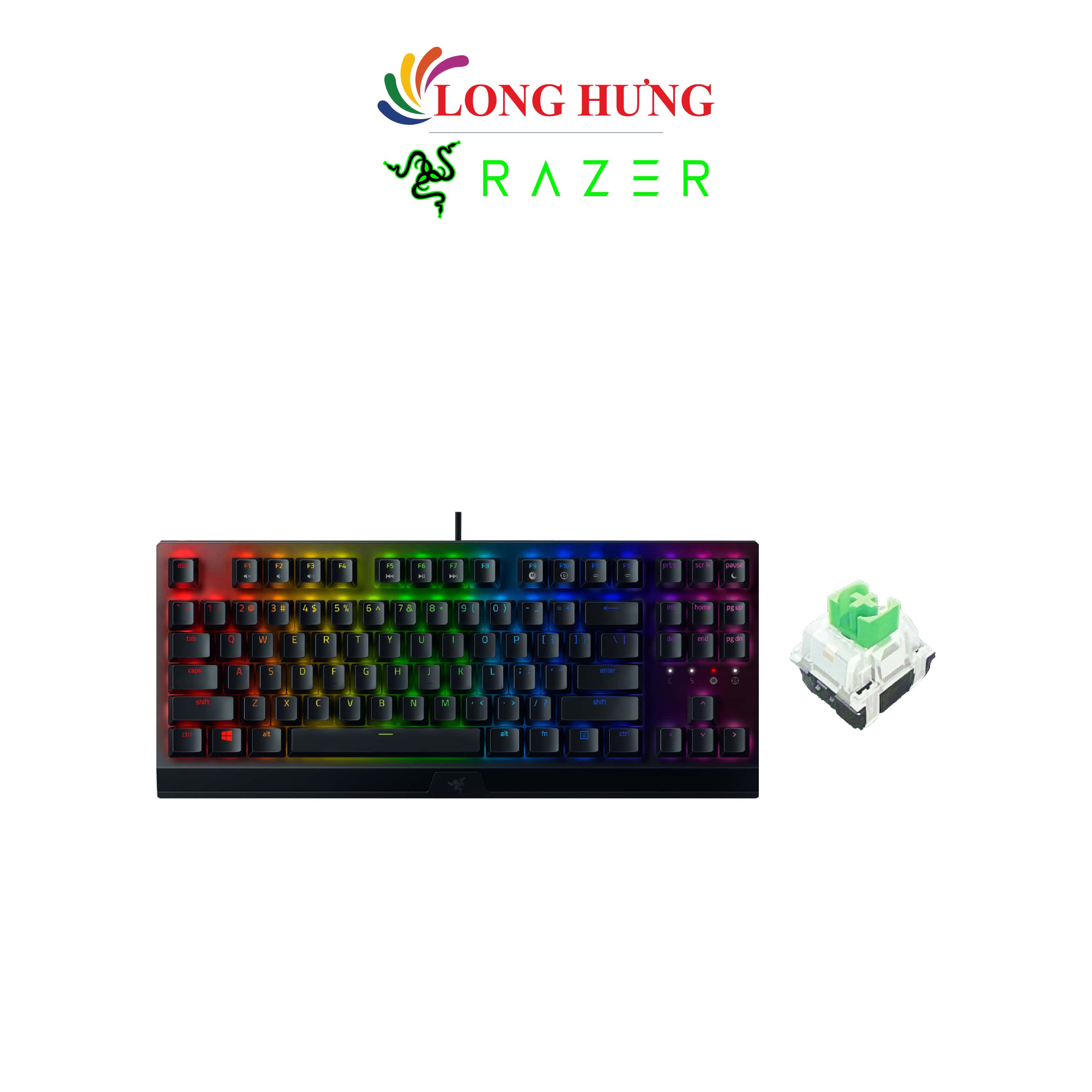 Bàn phím cơ có dây Gaming Razer BlackWidow V3 Tenkeyless - Hàng chính hãng - 87 phím nhỏ gọn, LED Razer Chroma RGB