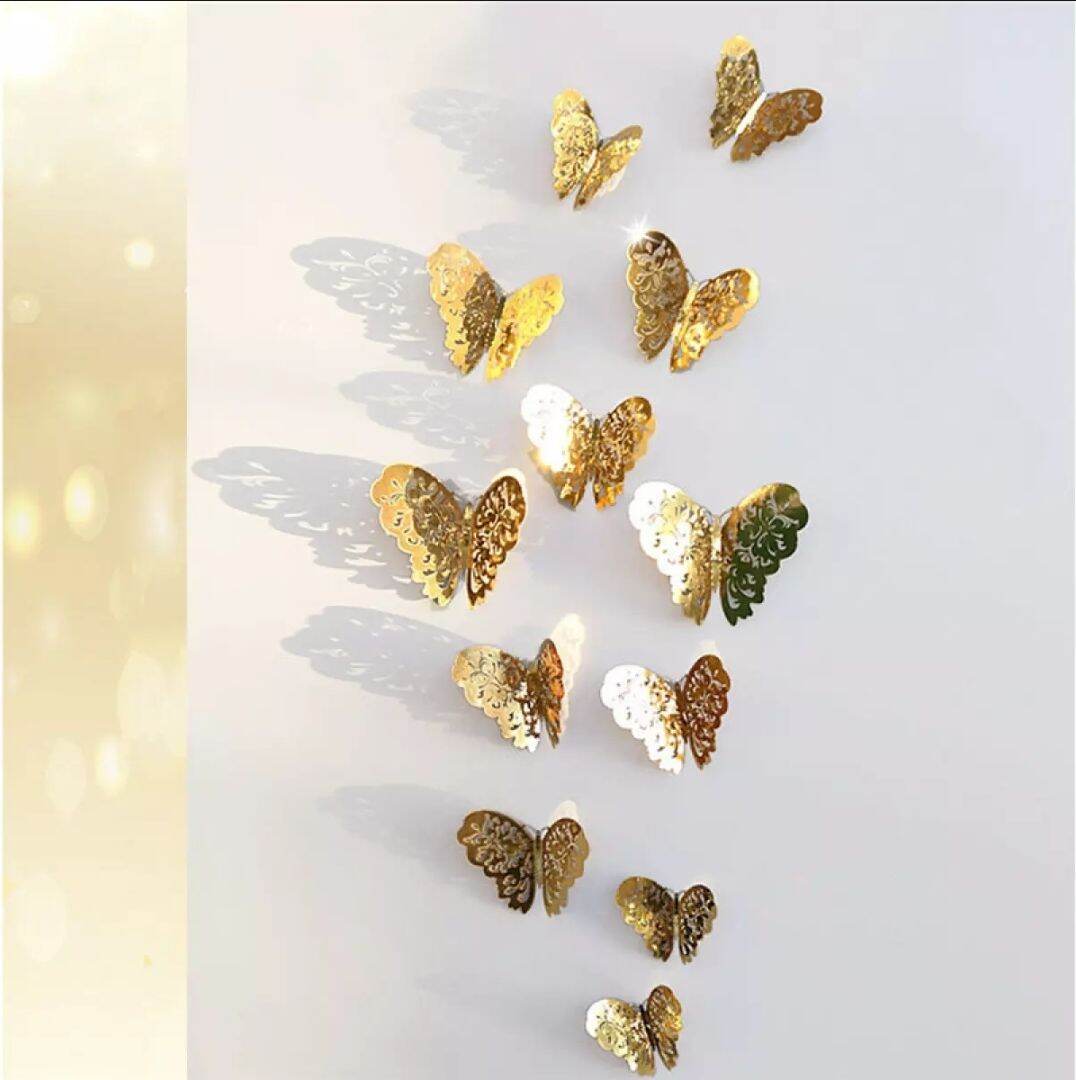 Set 12 Bướm Dán Tường Trang Trí 3D.