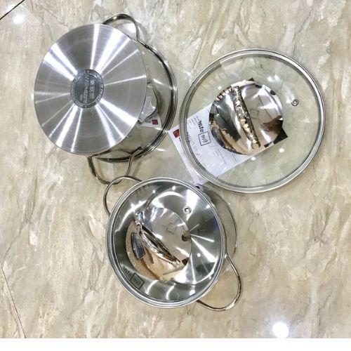 Bộ nồi inox cao cấp 304 Kit Fivestar 5 món nắp inox tặng 10 muỗng inox cao cấp