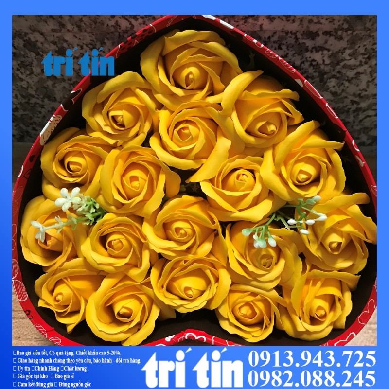[HCM]✅  ✅Hộp trái tim 18 hoa hồng sáp .[hình thật +video]