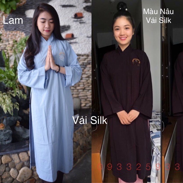 đồ lam đi chùa mẫu áo tràng phật tử