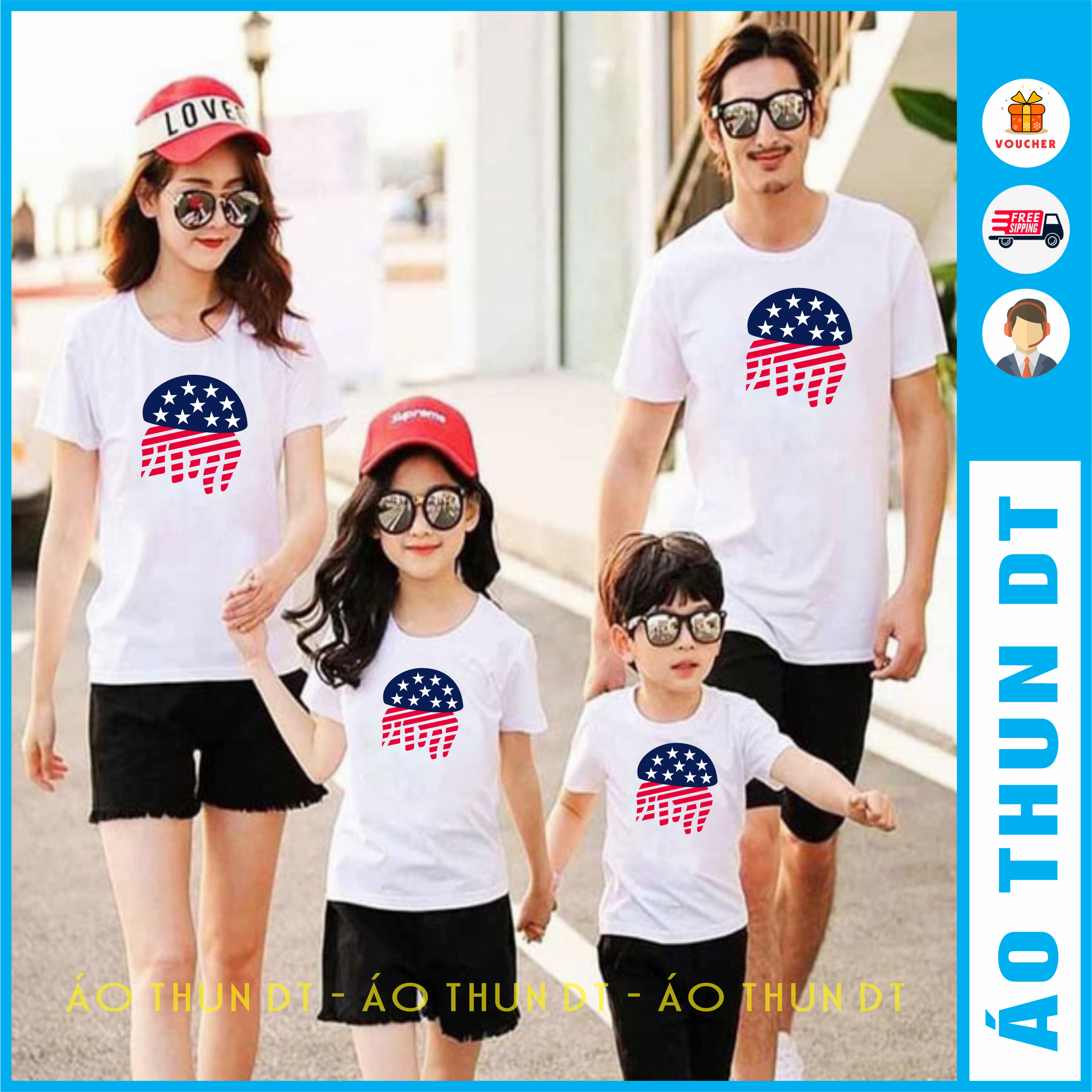 Áo gia đình in hình sứa biển