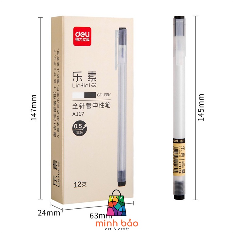 BÚT MỰC ĐEN DELI A117 NGÒI 0.5MM