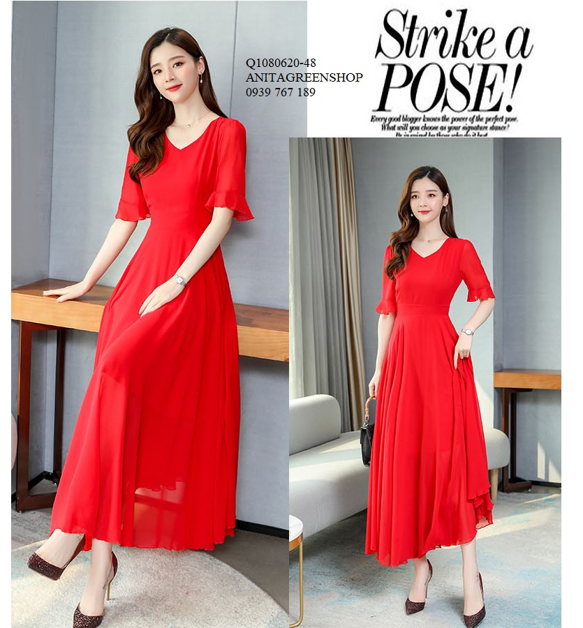Q1080620 ĐẦM VOAN MAXI THỜI TRANG