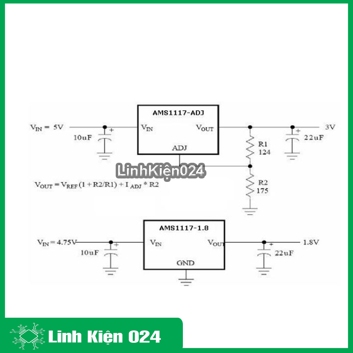 Bộ 5 con Ic nguồn AMS1117 SOT223