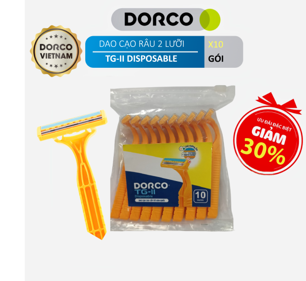 Combo 10 dao cạo 2 lưỡi DORCO TG-II giá rẻ