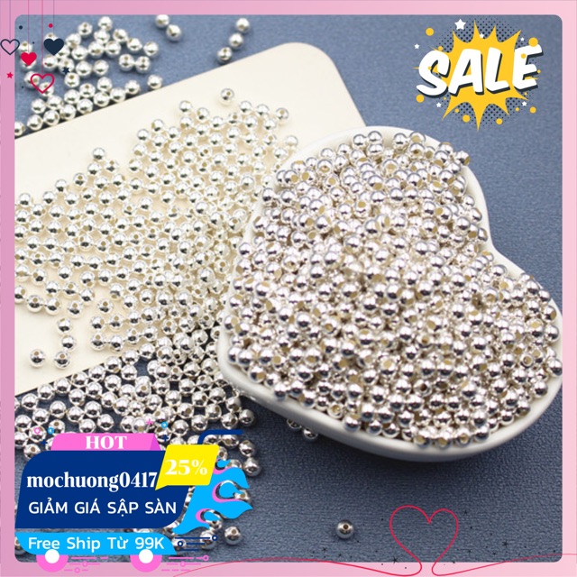 [Siêu rẻ] [S925] túi 100 bi bạc 2mm