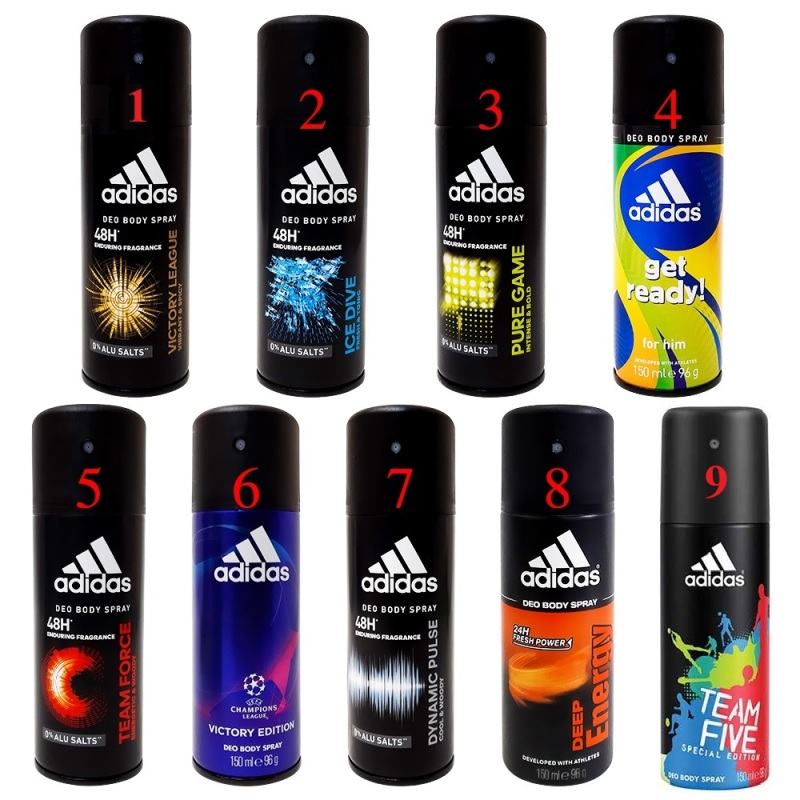 Bộ 3 Xịt khử mùi toàn thân cho nam Adidas - 150 ml x 3 (mùi ngẫu nhiên) nhập khẩu
