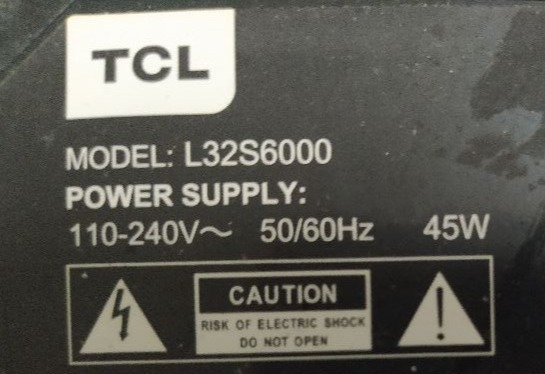 Tcl Tv Board Models: L32S6000 (32S6000), L32S6100 (32S6100)
