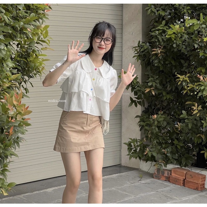 áo linen cúc hoa 2 tầng Tapi-top