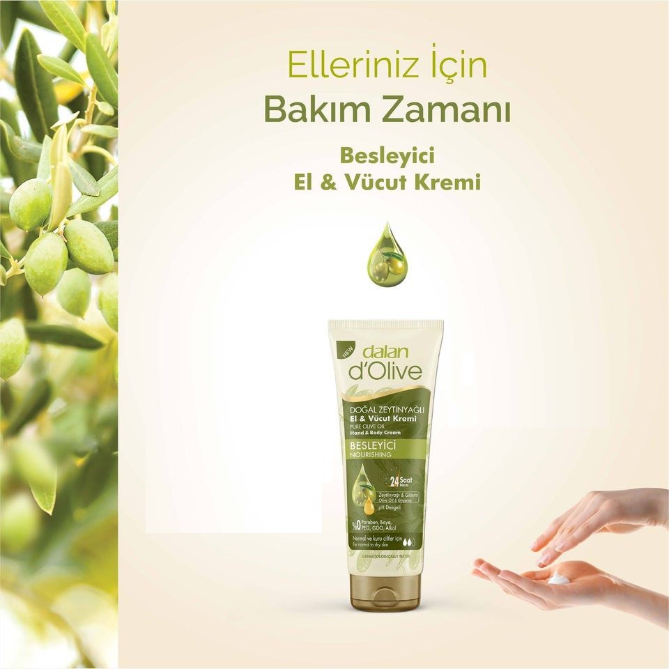 Kem Dưỡng Da Tay Và Toàn Thân Từ Dầu Olive Dalan D’Olive Pure Olive Oil Hand & Body Cream 250ml