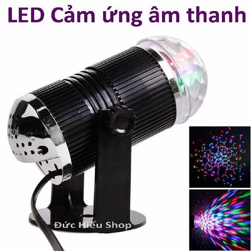 Bóng Đèn Trụ Xoay Mini, Đèn Cảm Ứng Nhạc, Đèn Led Xoay, Đèn Led Karaoke, Đèn Led Vũ Trường, Đèn Cảm Ứng Âm Thanh, Đèn Chớp 7 Màu, Đèn Trang Trí