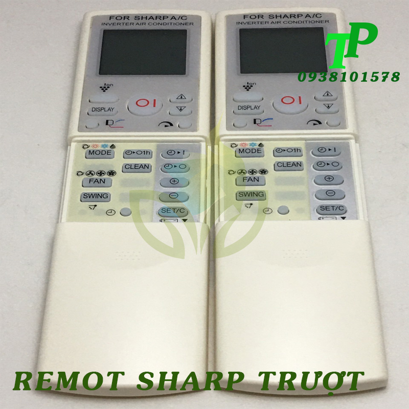 Điều Khiển, Remote Máy Lạnh Điều Hòa Sharp Trượt (Tặng Kèm Pin)