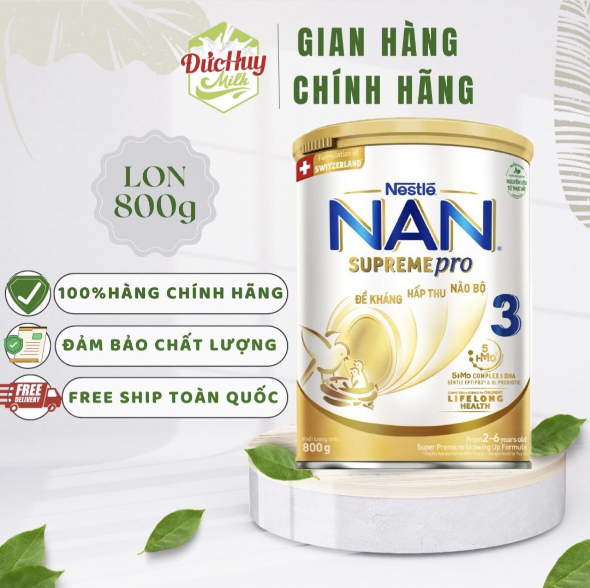 Sữa bột nan supreme 3 800g 5hmo