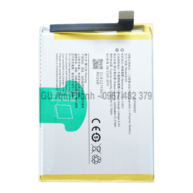 Pin cho vivo v11i vivo 1806 dung lượng 3315mah zin máy