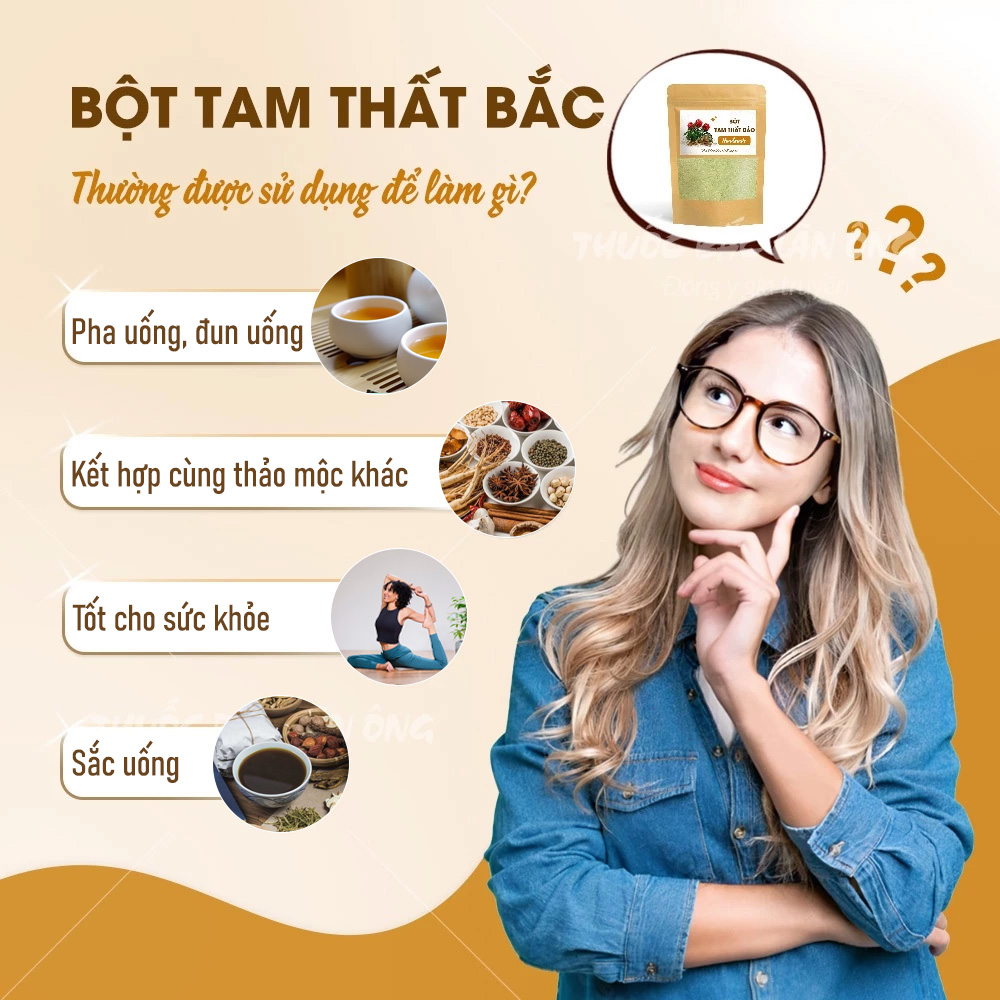 Bột tam thất bắc nguyên chất 100g (Bồi bổ sức khỏe, tăng cường trí nhớ)