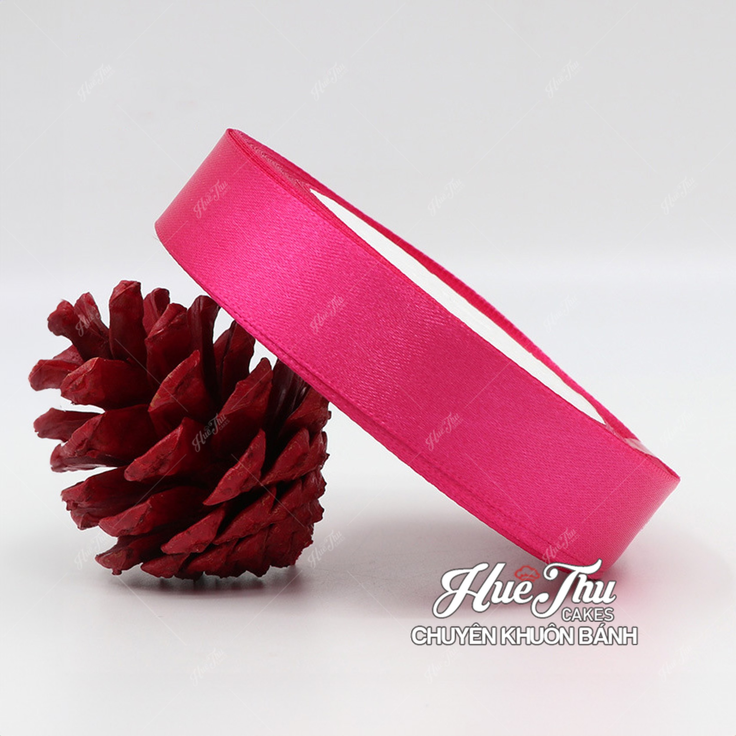 Ruy băng satin, ruy băng vải cuộn rộng 2cm trang trí bánh sinh nhật, bánh rau câu