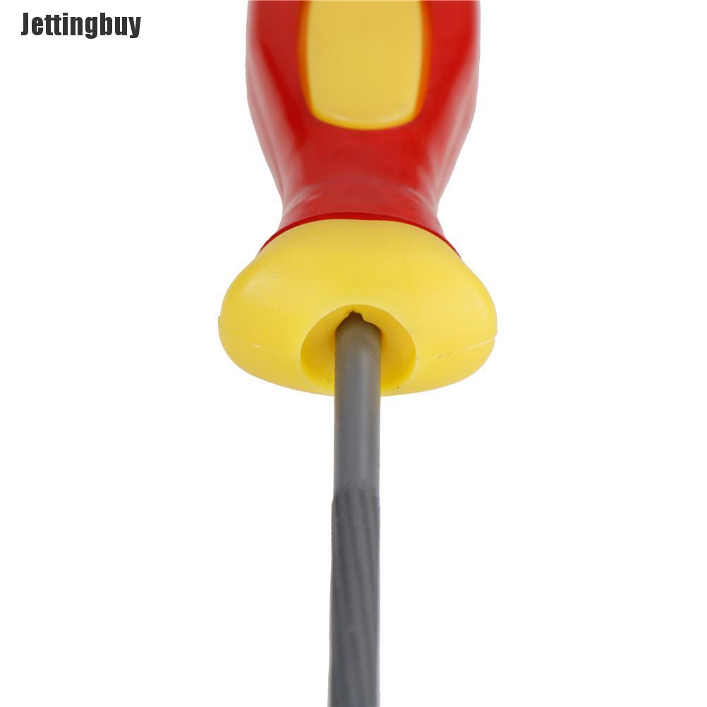 Jettingbuy 4mm Round Handle Chainsaw Files Saw Chain Sharpener Grater Holder