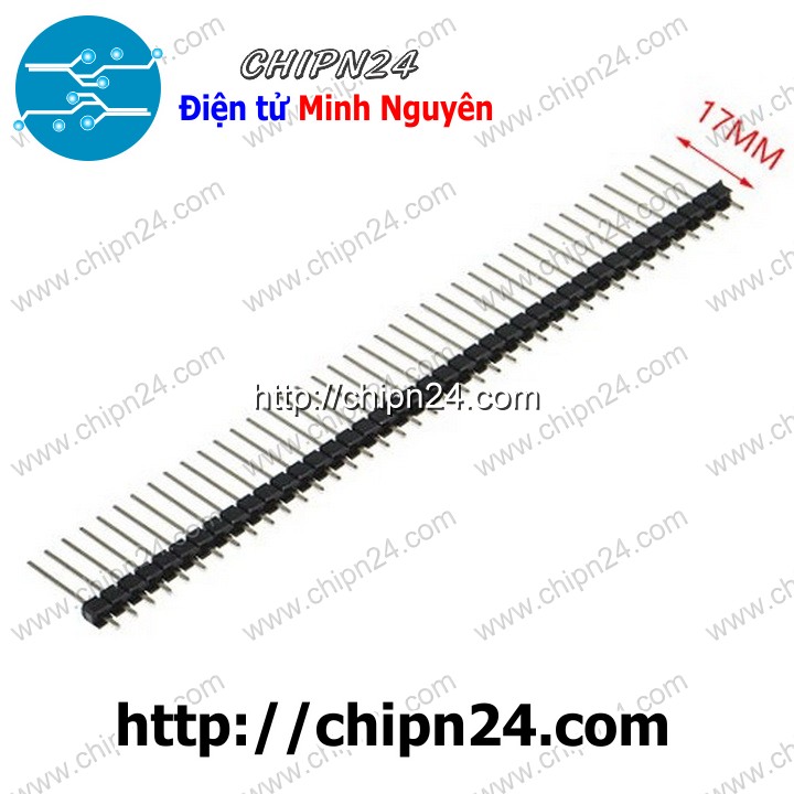 [2 cây] (KG4) Header Hàng rào Đực Đơn Thẳng 1x40p (Dài 15MM/17MM/19MM/21MM/25MM) - [Chọn Loại]