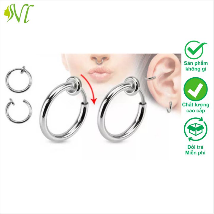 Bông tai không cần bấm lỗ bông tai nam nữ không cần bấm lỗ không đen không gỉ xài nước tốt Người Đẹp Vì Lụa