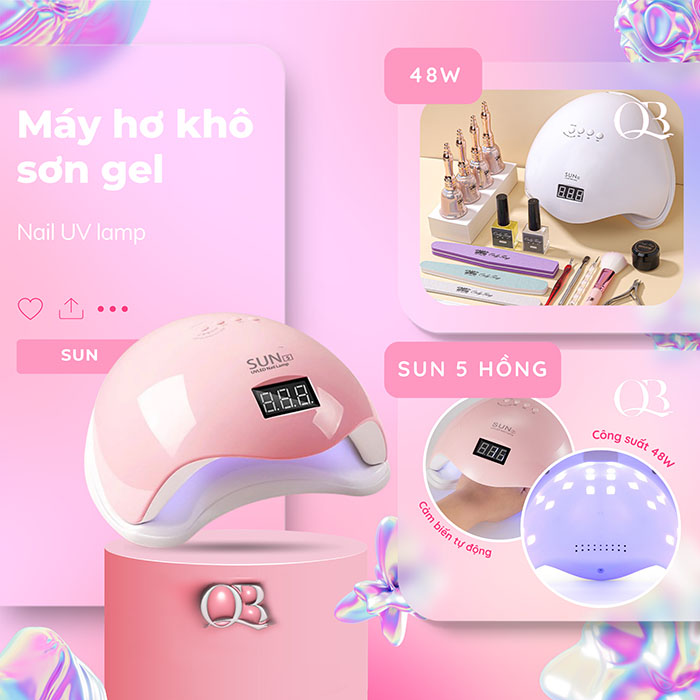 Máy hơ gel (máy sấy gel) đèn led 48W-220W SUN 5 - SUN X9 MAX (bảo hành 30 ngày)