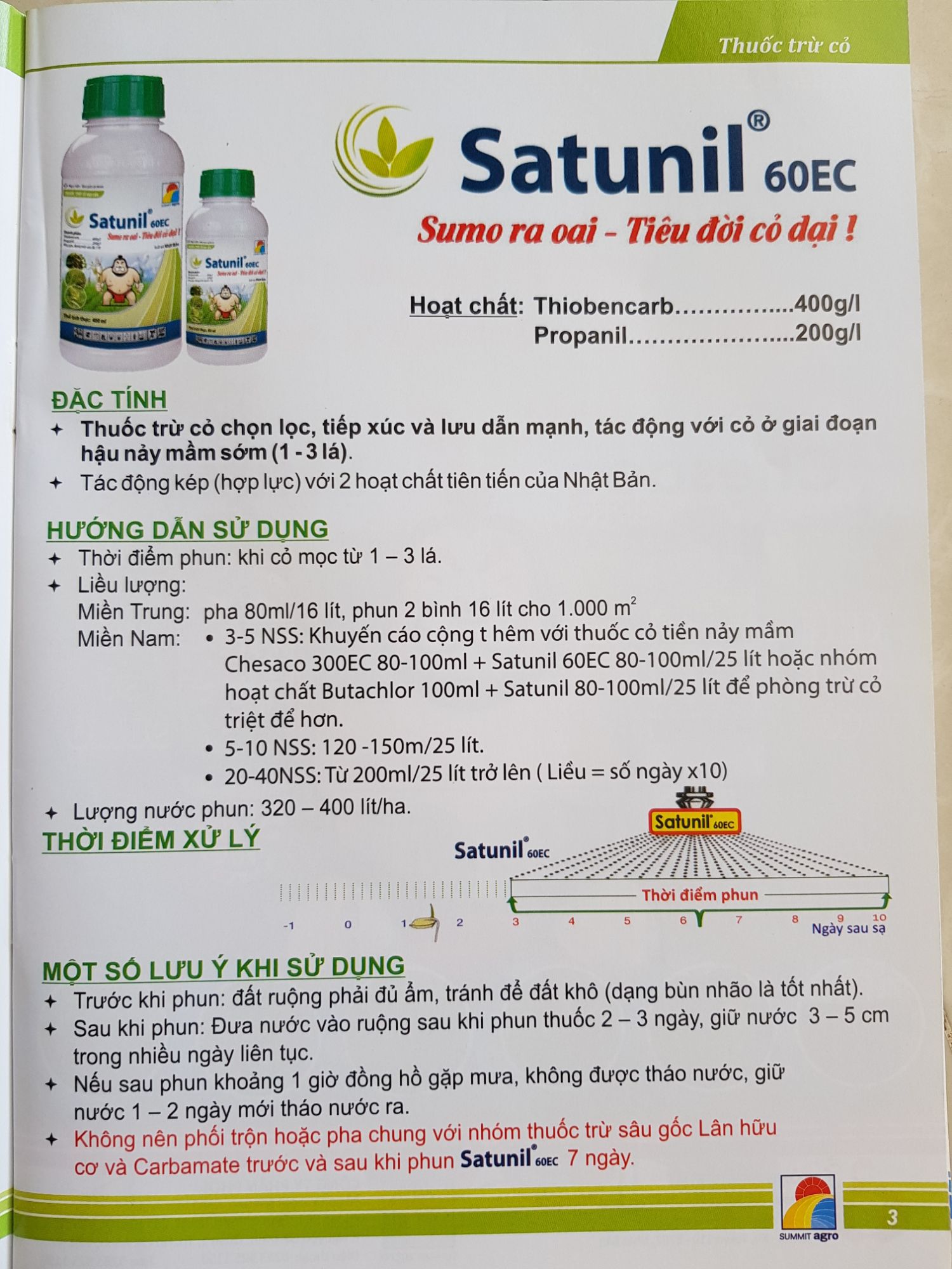 SATUNIL 60EC THUỐC TRỪ CỎ