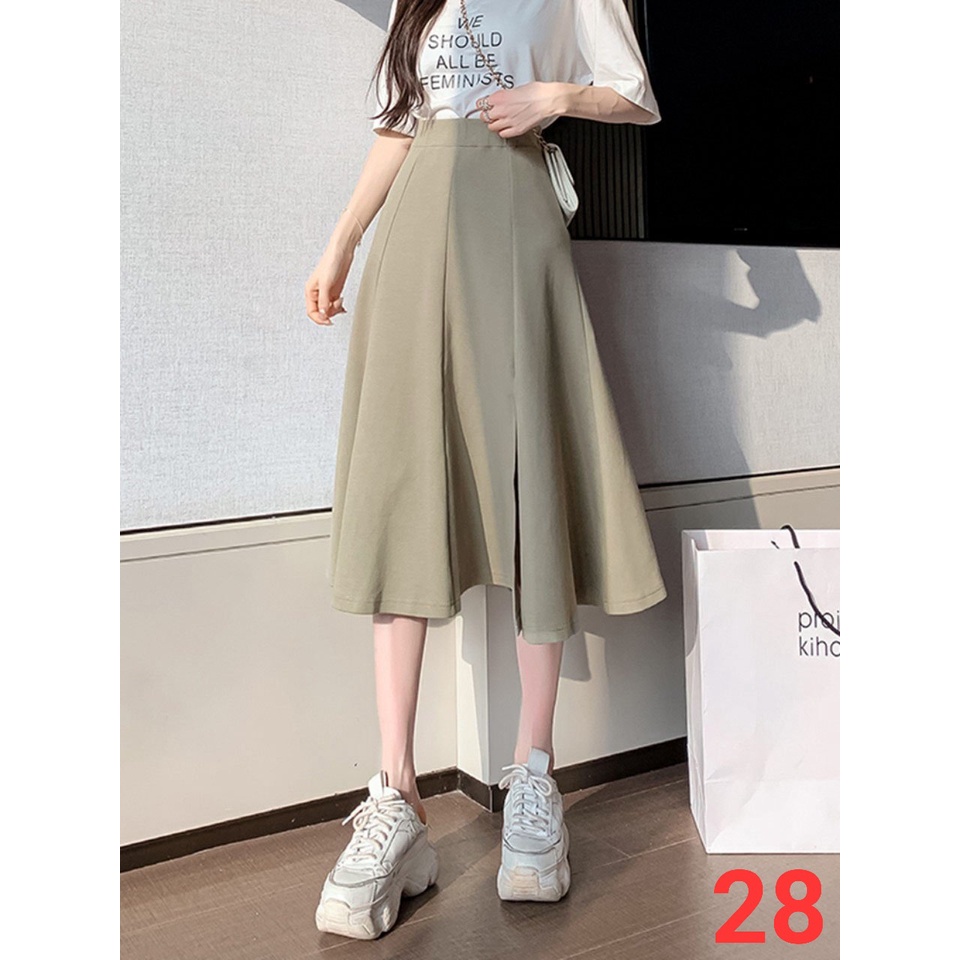 Chân Váy Dài Xẻ Tà Ulzzang Hàn Quốc - Dư Tú Lệ