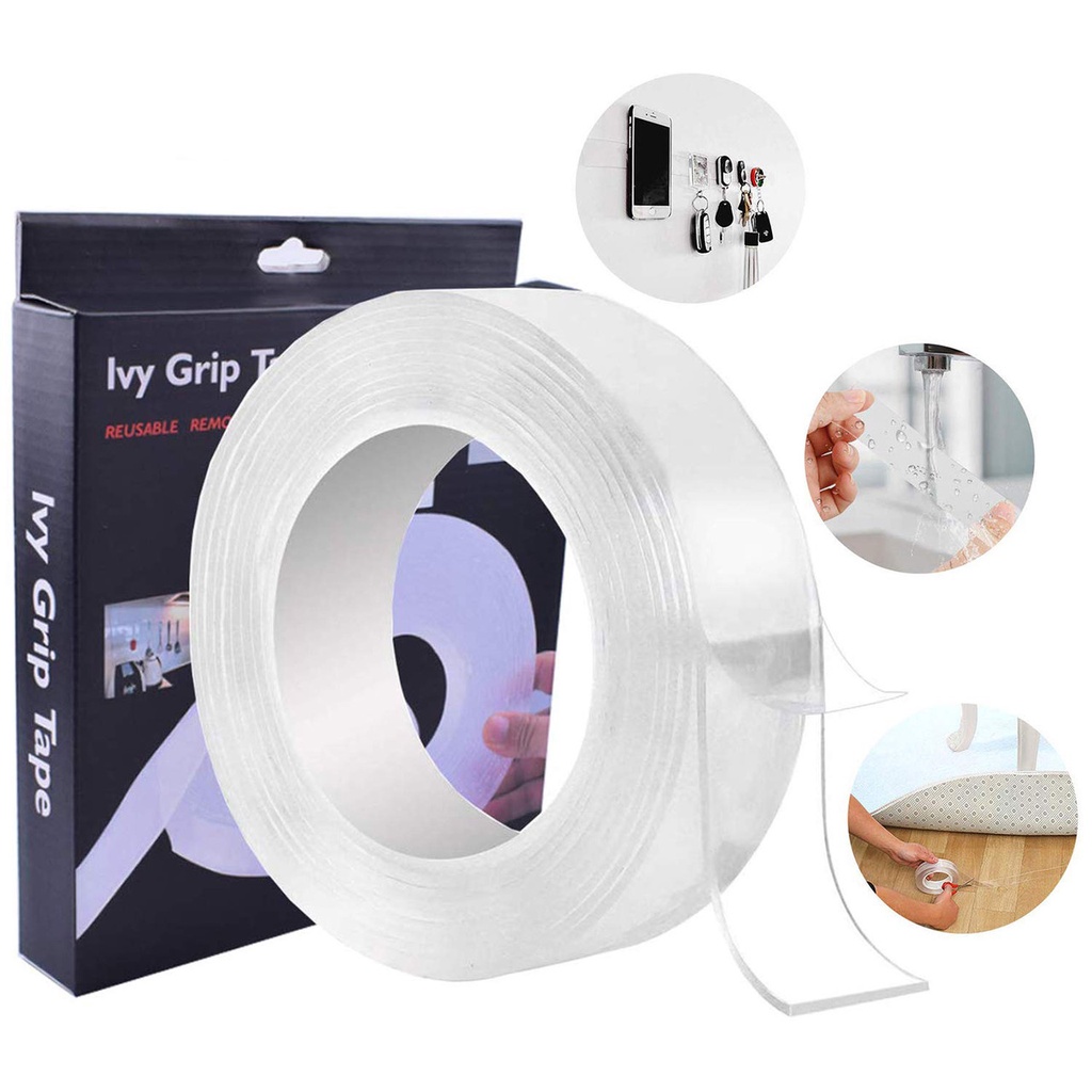 Băng keo 2 mặt siêu dính Nano trong suốt 3cm X 3 mét Băng dính dán tường, mọi bề mặt tiện lợi