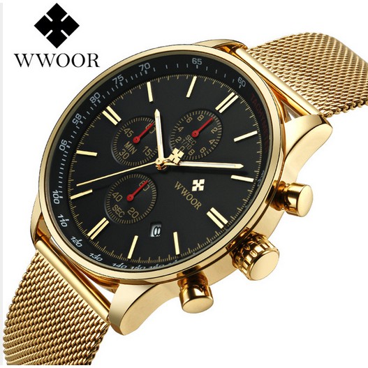 Đồng hồ nam dây lưới thép không gỉ wwoor 8862