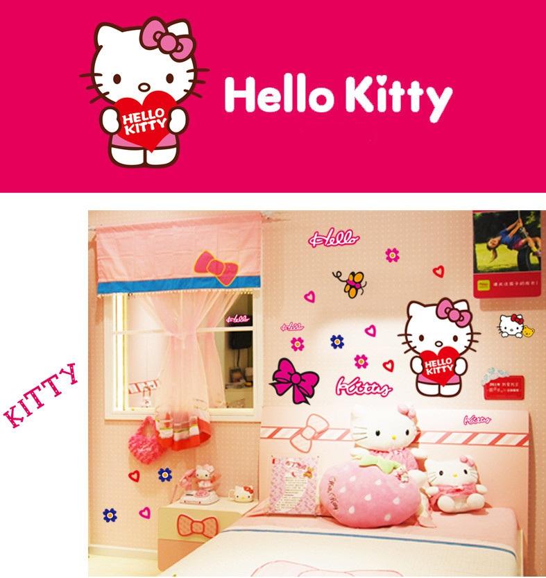 [HCM]Decal dán tường Amyshop mèo Kitty (hình rời)