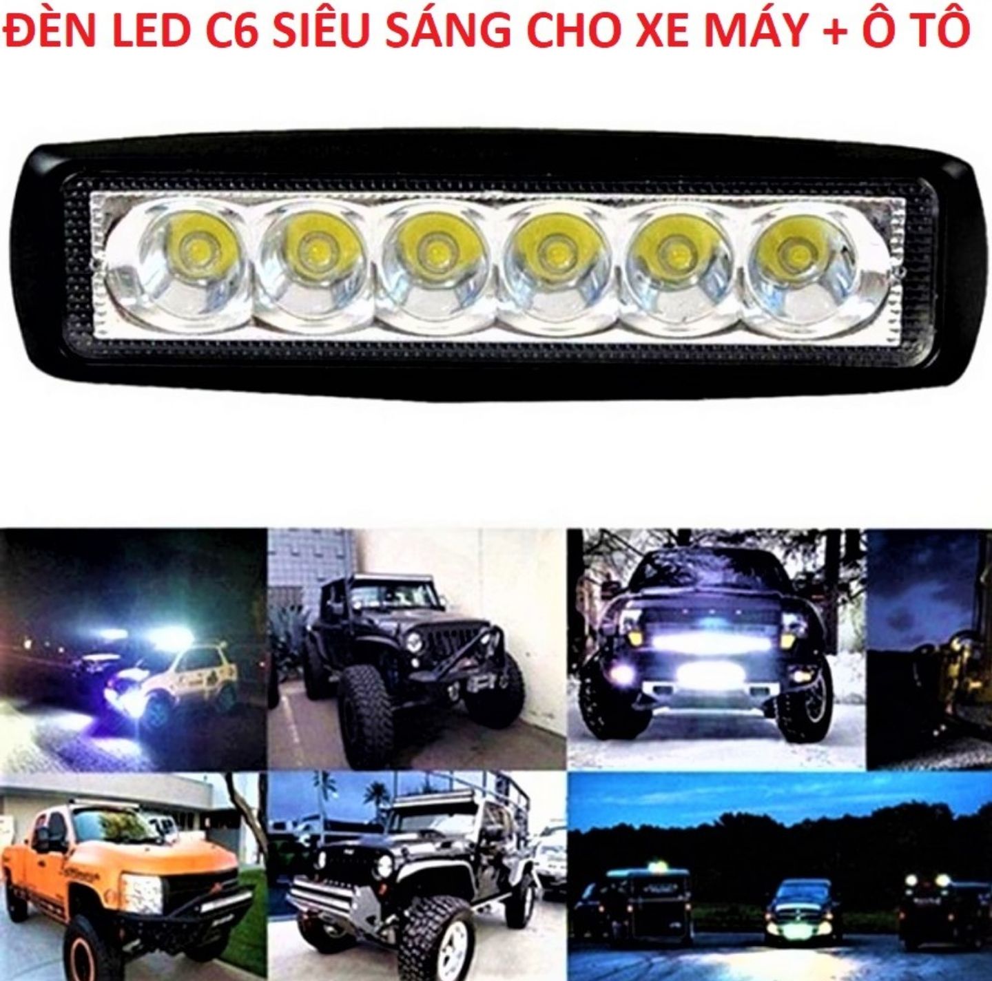 ĐÈN TRỢ SÁNG C6 XE MÁY ÔTÔ SIÊU SÁNG
