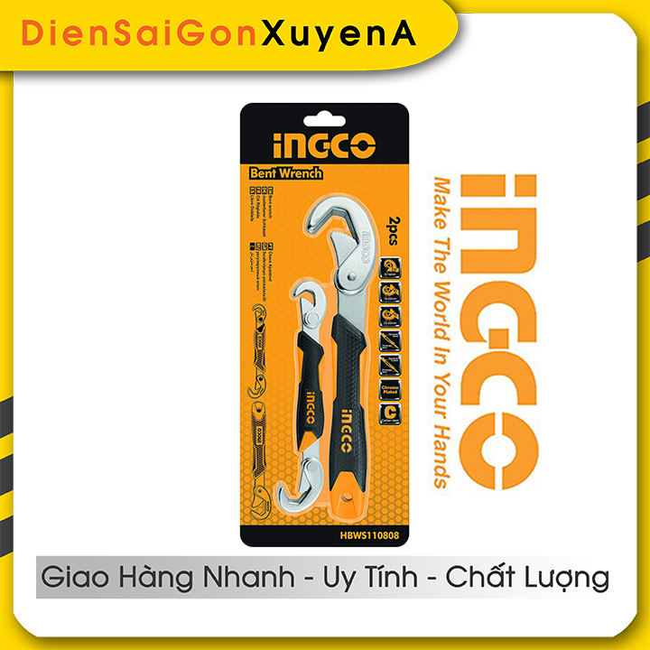 Bộ 2 mỏ lết đa năng INGCO HBWS110808