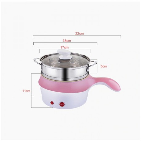 Ca nấu mì; Nồi lẩu điện mini 2 tầng có vỉ hấp